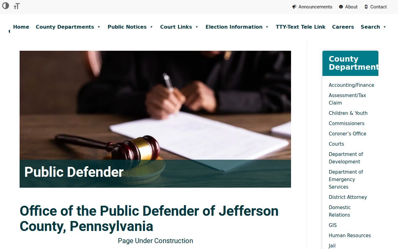 Brookville criminal history Public Defender records in Jefferson County