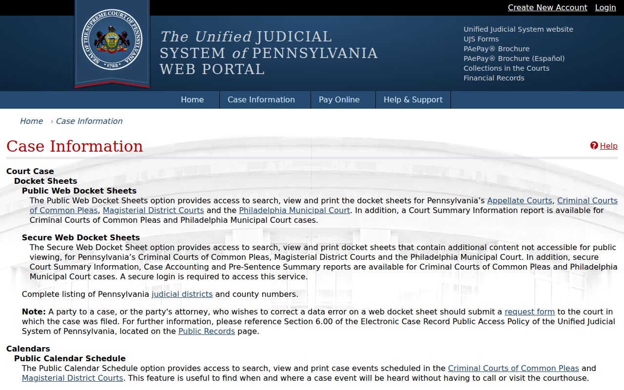 UJS products for Jefferson County criminal case records