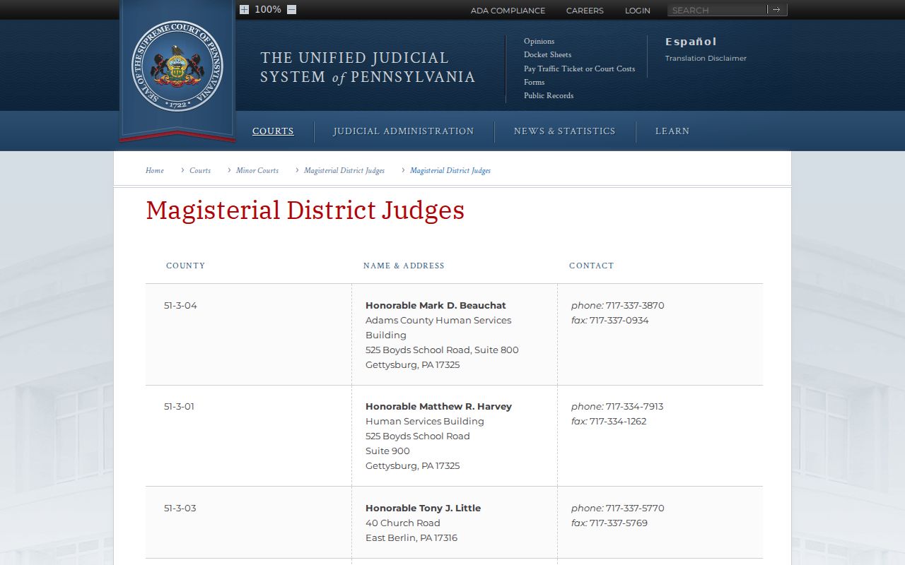 Punxsutawney criminal history MDJ court listing in Jefferson County